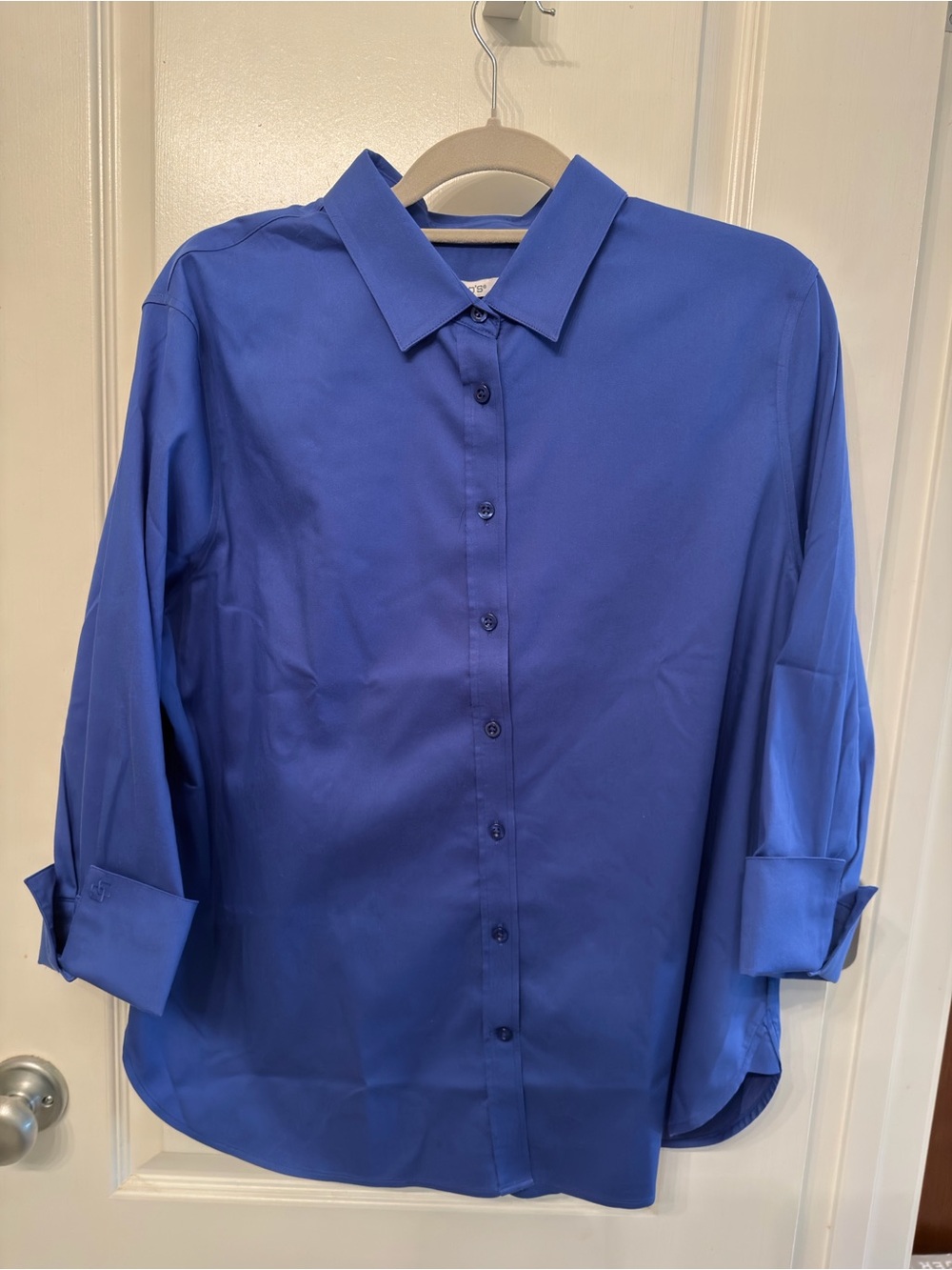 Chico's No-iron Stretch Royal Blue Blouse